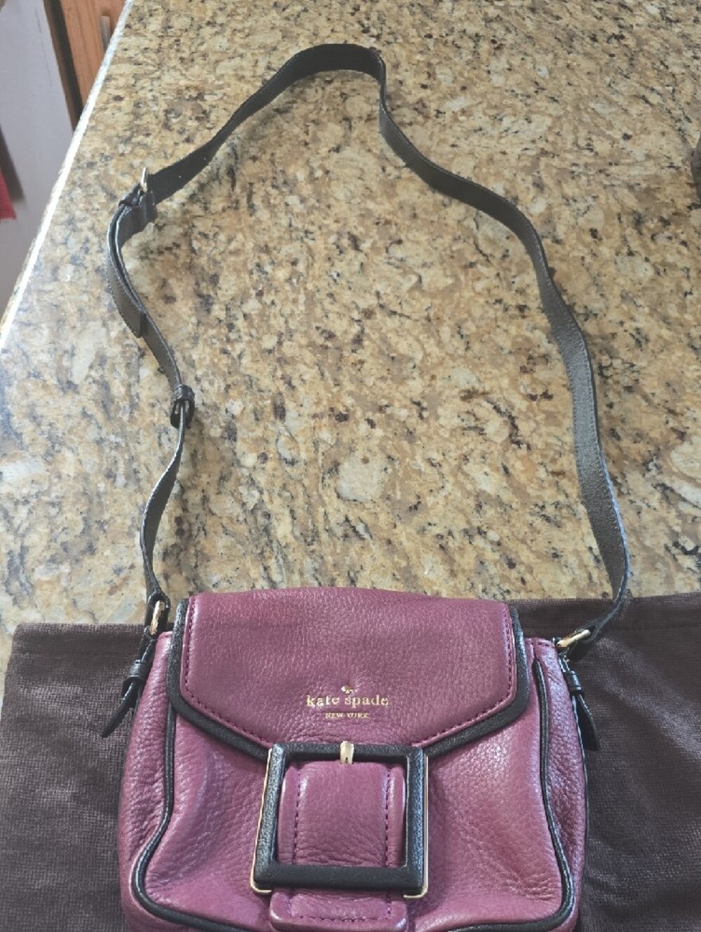 kate spade Plum/Pink Leather Crossbody with Contrast Trim Dustbag Included. - Picture 9 of 9